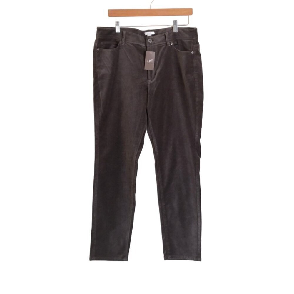 J. Jill Cotton Velvet Stretchy Pants Taupe Size 14